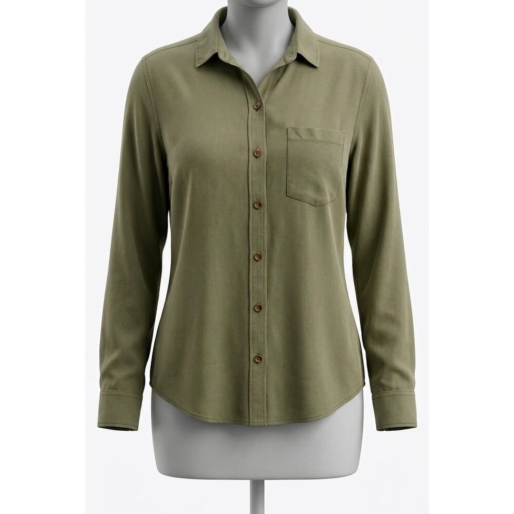 SO My Favorite Button Down Shirt Olive Green Small Vintage Y2K